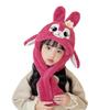 Children's hats, ears move, cartoon rabbit scarves, all-in-one hats, boys and girls, winter ear protectors, pullovers.