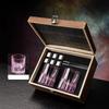 Creative Whiskey Glasses Stone Set Luxurious Wine Gift 2 Pcs Whisky Cups And 6 Pcs Stainless Steel Whiskey Stones In Wooden Box