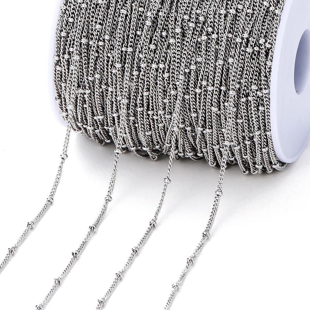 2Meters Side Spiral Link Chain No Fade Stainless Steel Ball Chain Spiral Link Jewelry Making Chain Jewelry DIY Making