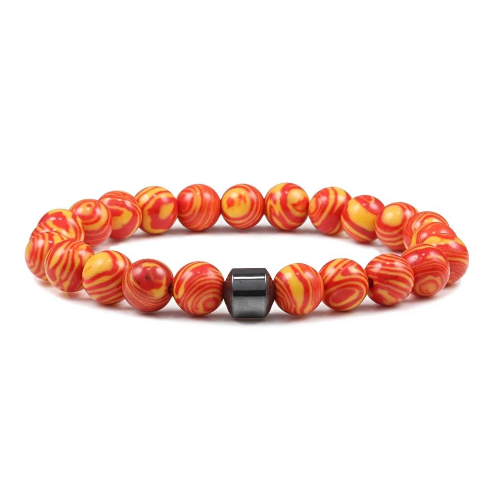 Malachite Beaded Bracelet Cylinder Natural Stone Bracelets High Quality Energy Bangle Classic Strand Jewelry Pulsera