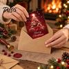 Christmas Greeting Cards with Envelopes 6 Pcs Tree Cards, Merry Sparkly Festive Celebration Invitations Holiday for Winter, Xmas Party Supplies