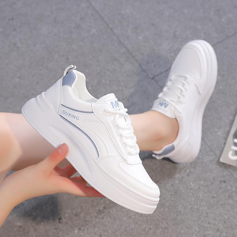 Fashion Spring Women Thick Soled Summer Trendy Shoes Versatile Mesh Breathable Board Shoes Comfortable Walking White Shoes Tenis De Moda