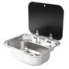RV Kitchen Sink Large Capacity 420x370x145mm Rectangle RV Accessories with Toughened Glass Cover