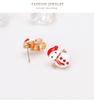 Women Christmas Snowman Ear Studs Cute Cartoon Earrings Jewelry Ornaments for Ladies