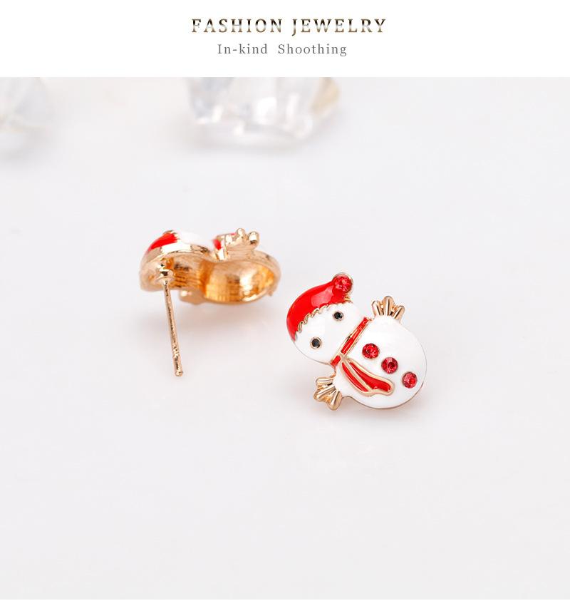 Women Christmas Snowman Ear Studs Cute Cartoon Earrings Jewelry Ornaments for Ladies