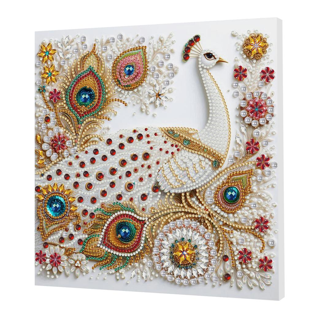 DIY Special Shape Drill Art Craft Pearl Diamond Painting with Frame 25x25cm Diamond Art Pearl Painting Kit for Adults Home Decor