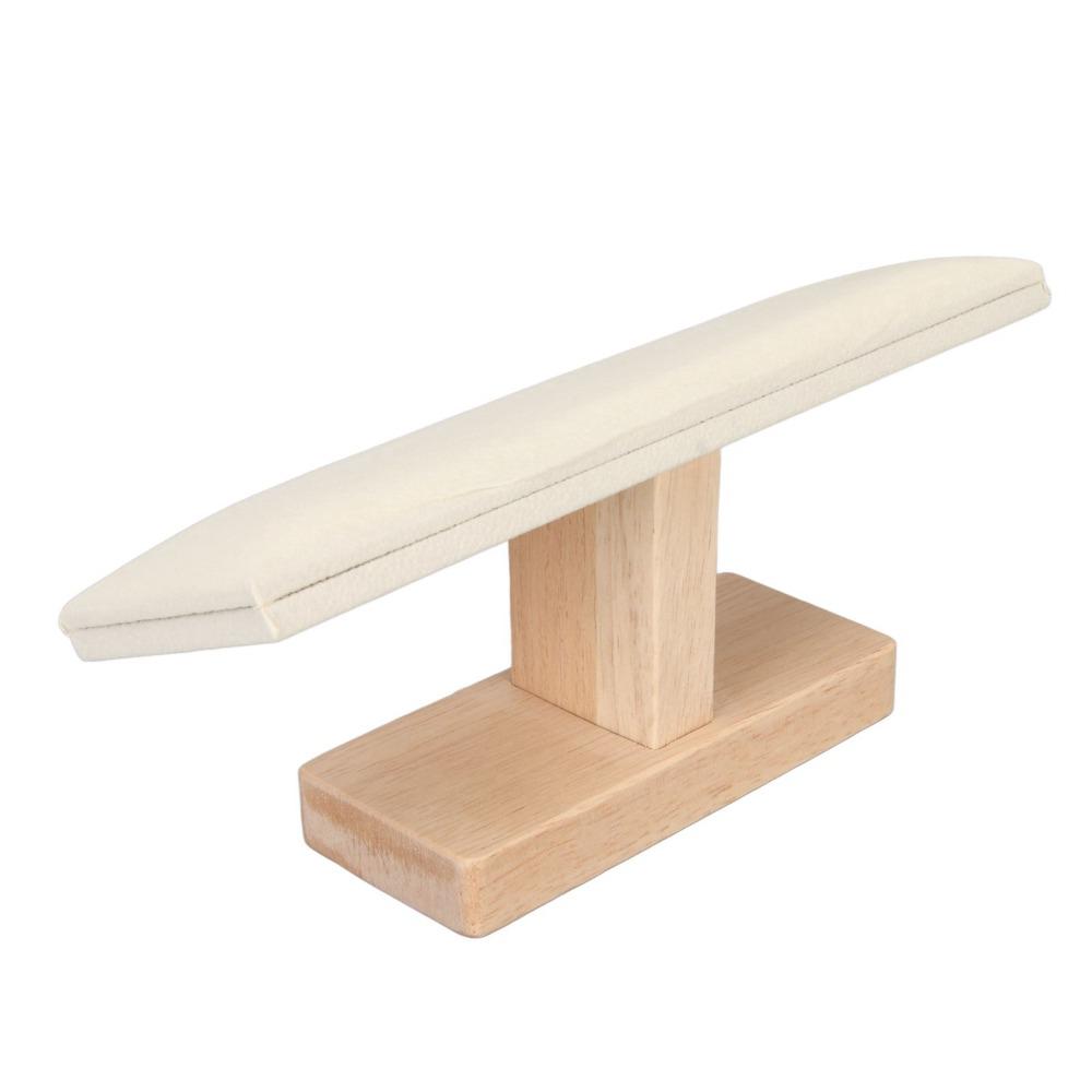 Wood T Bar Bracelet Holder Beige Jewelry Display Stand Secure Wood Jewelry Stand  Store Counter Use