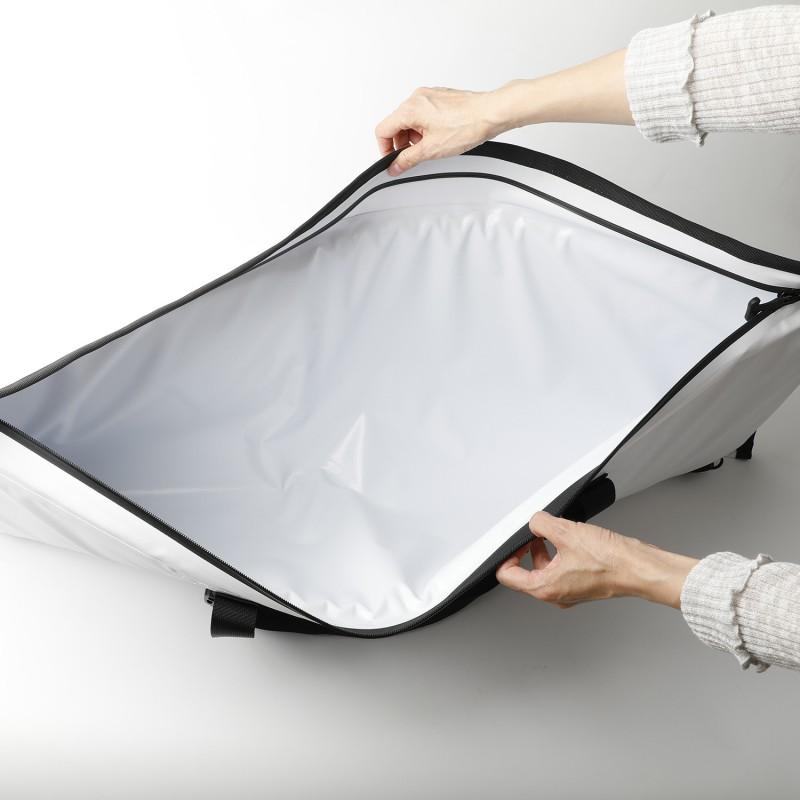 Waterproof Fishing Cooler Bag With Airtight Zipper Fresh Catch Storage Handheld Sea Gear Tote 108x42cm White Mesh