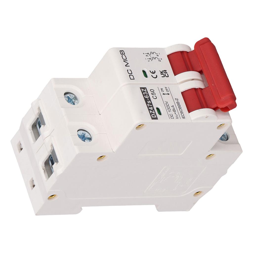 SG DC Miniature Circuit Breaker 2P 50A DC1000V 6000A Breaking Capacity DIN Rail Mount for Solar PV