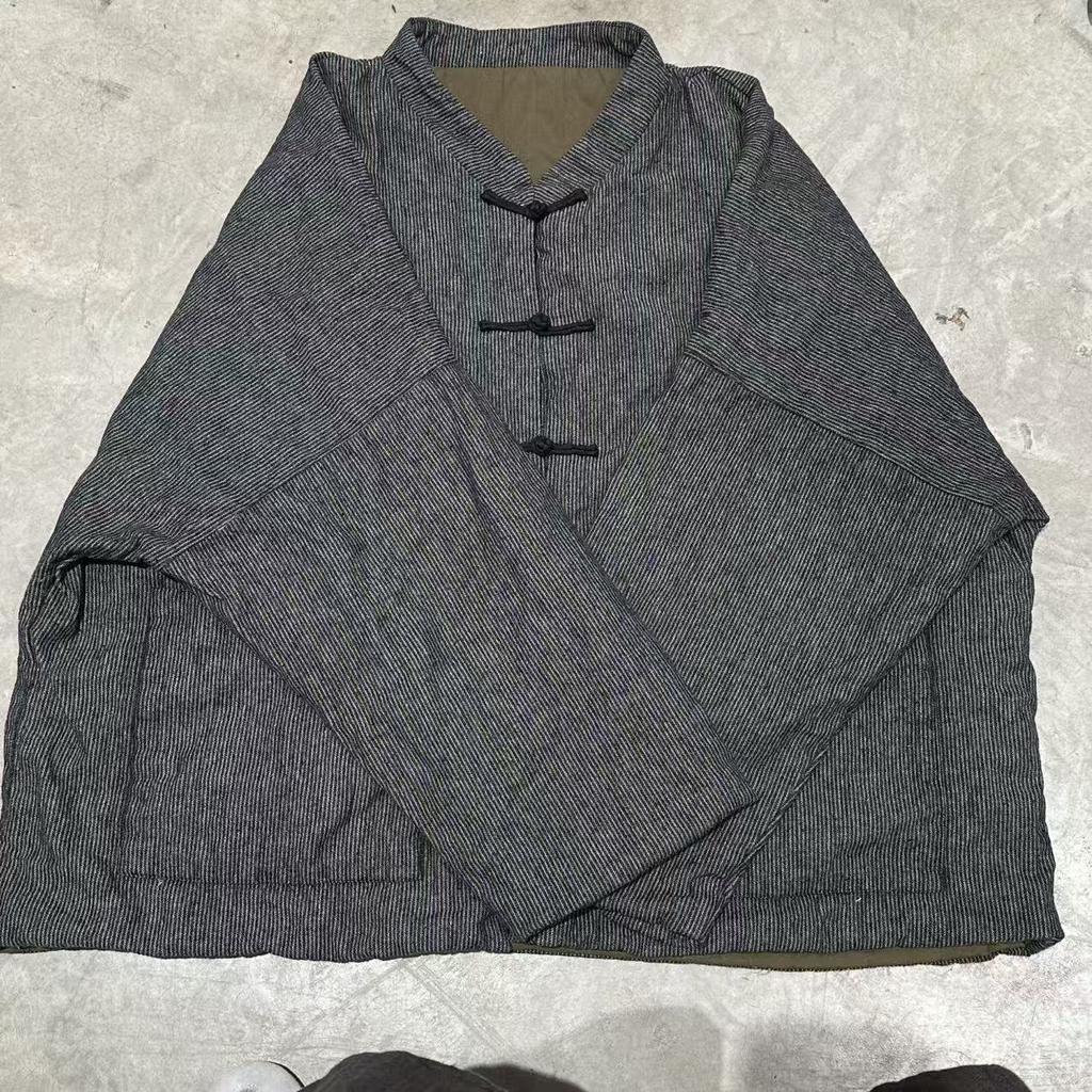 Johnature Women Vintage Winter Button Stand Long Sleeve Coats Patchwork Pockets Female Coats