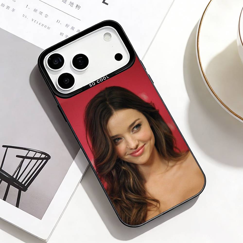 

Retro Chic Elegance Miranda Kerr Phone Case For iPhone17,16,15,14,13,12,11 Plus,Pro Max Black Border Silver Plated Cover iPhone14ProMax