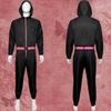 Money Heist Dali Cosplay Costume Black Jumpsuit Mask Set Halloween Party Stage Performance