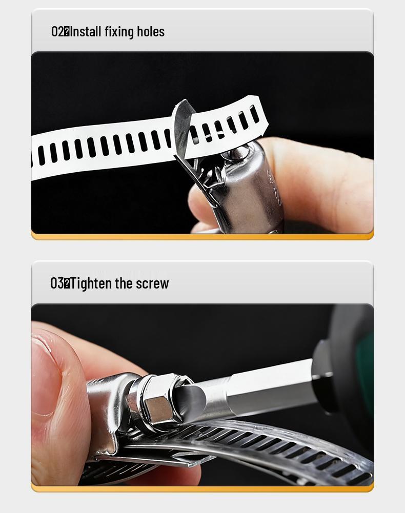 Large 304 Stainless Steel Hose Clamp Band for DIY Pipes