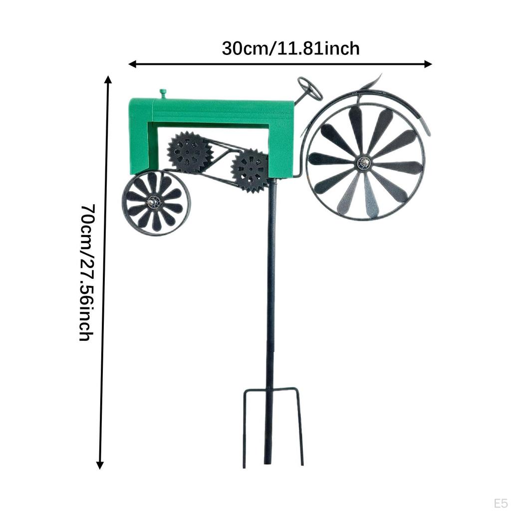 for Garden, Stake Collection, Art Decoration, Modern Tractor, Wind Spinner Ornament for, Porch,