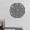 Simple Circular Wooden Wall Clock Quiet Batteryoperated Decor