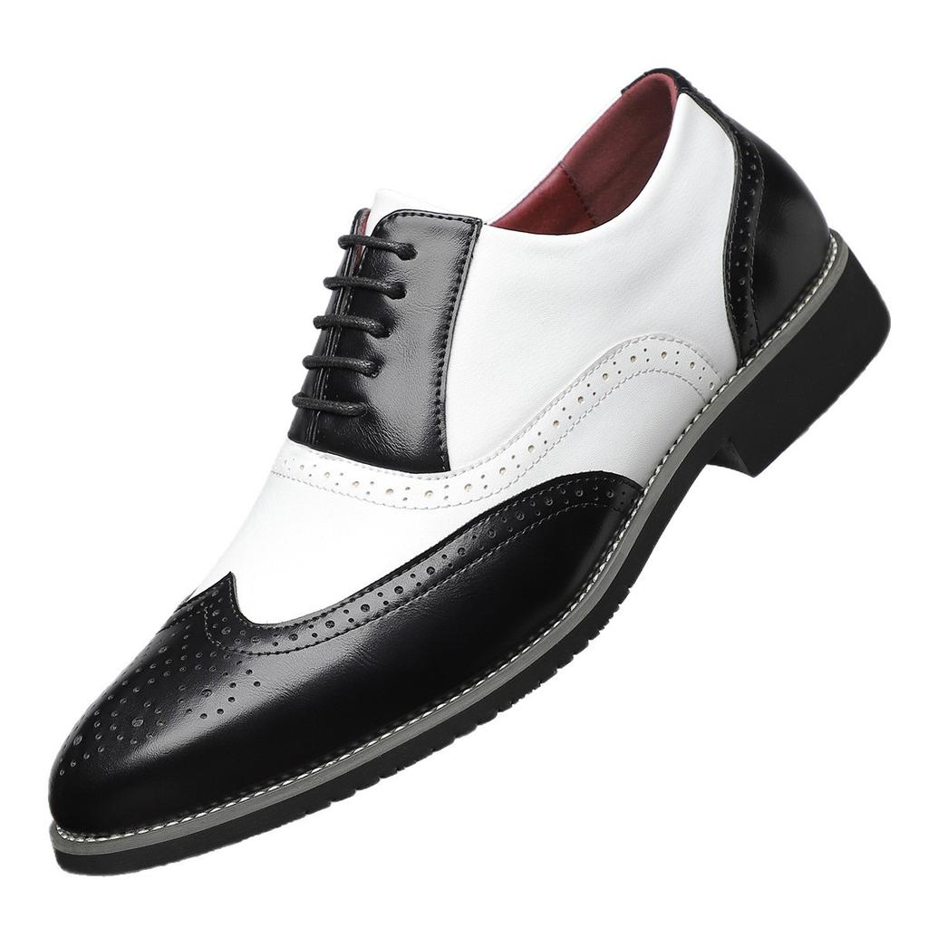 Foreign Trade British Brock Men's 4748 Large Size Leather Shoes Fashion Trend Business Dress Color Matching Men's Shoes