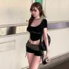 Vintage Sexy Bodycon 2 Piece Pant Sets 2026 Summer Y2k Print Crop Tops + Casual Streetwear Hot Leopard Shorts Korean Fashion
