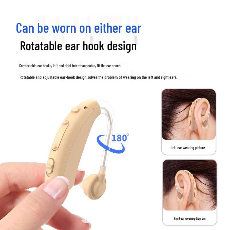 Rechargeable Behind-the-Ear Bluetooth Hearing Aid for Moderate To Severe Hearing Loss, Featuring Invisible Noise Reduction for the Elderly.