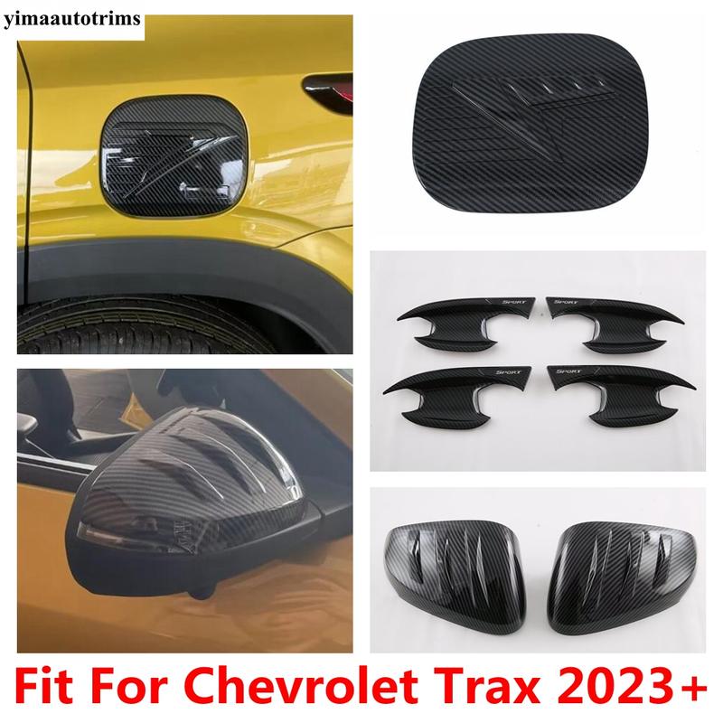Rearview Mirror Cap / Handle Bowl / Fuel Tank Oil Cover Trim Carbon Fiber Accessories Exterior Fit For Chevrolet Trax 2024