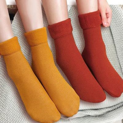 1 Paar Damen Winter Socken Mid-Tube Dick Plüsch Japanischer Stil Elastisch Rutschfest
