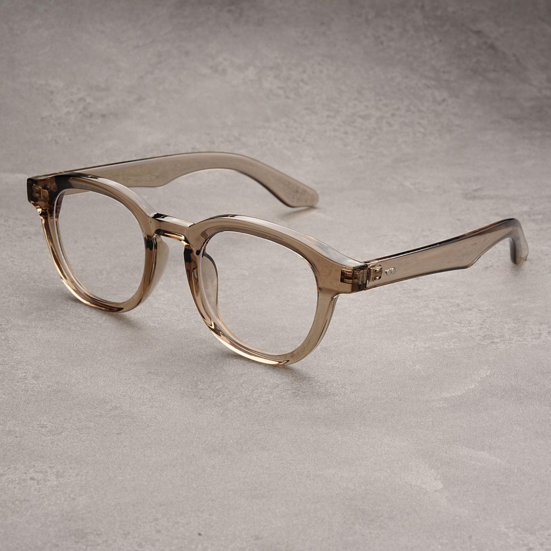 Retro Urltralight TR90 Optical Anti Blue Light Round Frame Frame Women Men Art INS Trendy Myopia Eyewear Round Frame хаки
