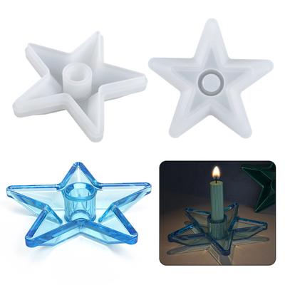 Candlestick Epoxy Casting Silicone Mold Five-pointed Star Casting Moulds DIY Crafts Jewelry Candle Holder Home Decor