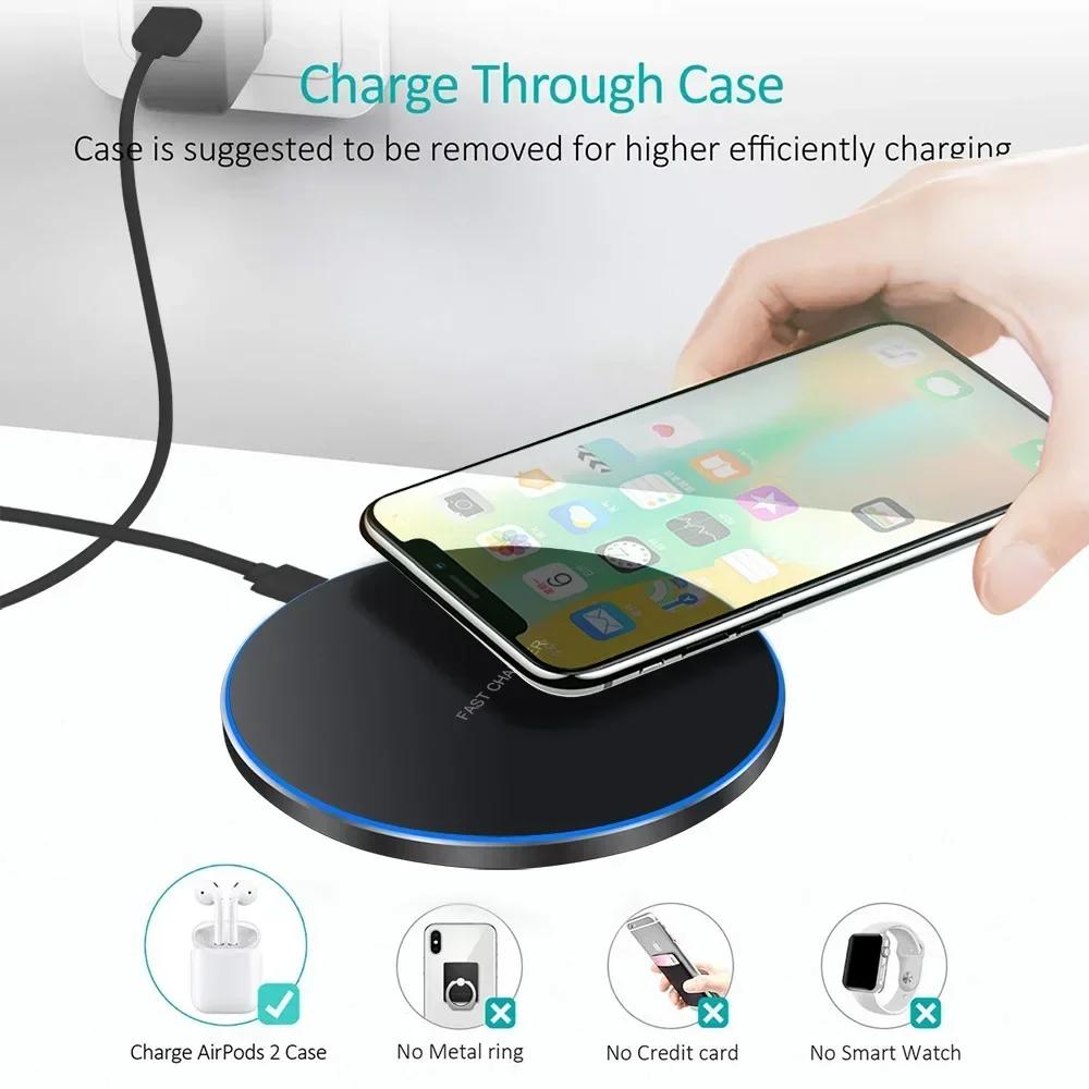 300W Fast Wireless Charger Pad For iPhone 16 15 14 13 12 X Pro XS Max Samsung Xiaomi  Phone Wireless Charging Dock Station