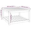 VidaXL Table de jardin blanc 82,5x82,5x45 cm bois massif de pin 824142