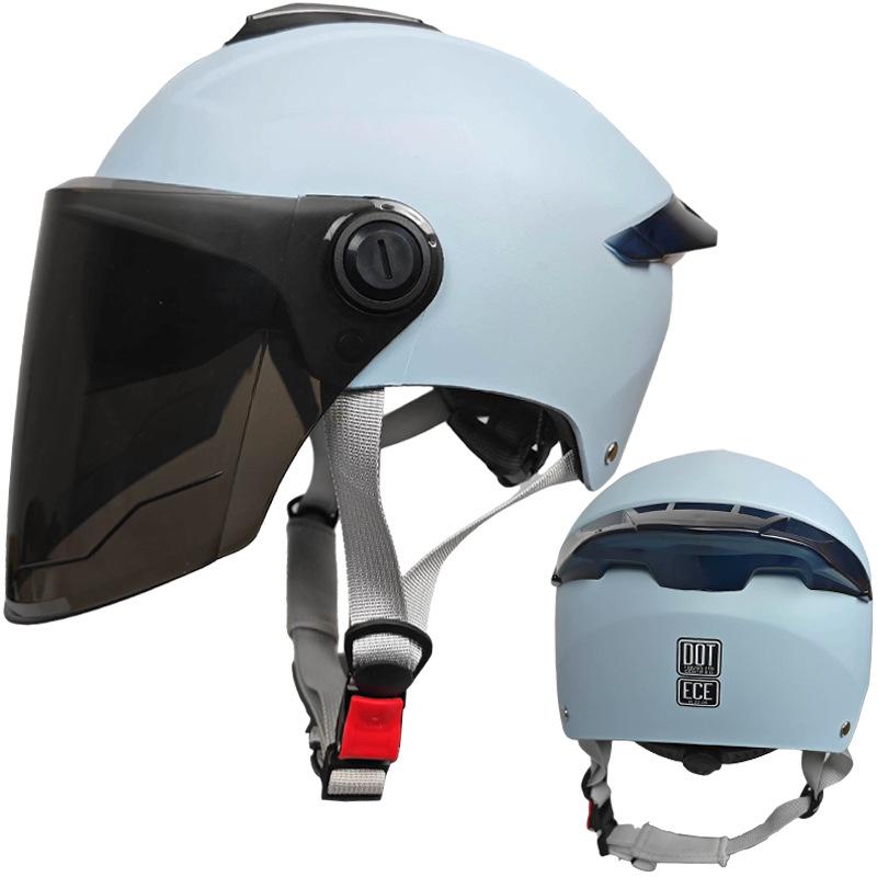 Anti-fog Dual Lens Electric Car Helmet for Men and Women All Seasons Universal Half Helmet