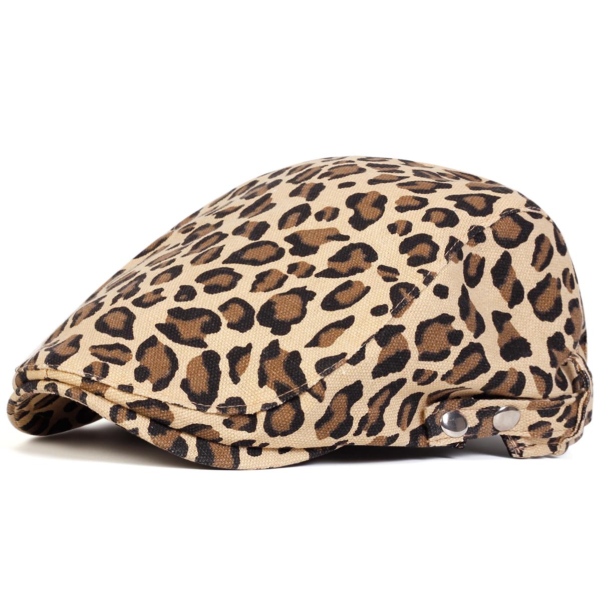 

Персонализированная леопардовая кепка-берет для двоих, модная кепка водителя, классические кепки для отдыха, кепки газетчика хаки