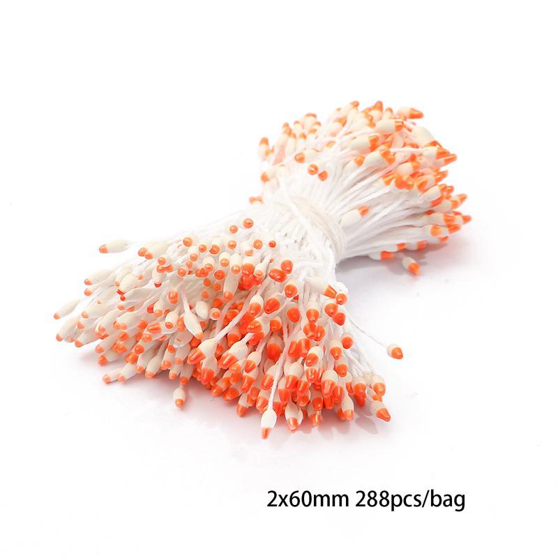 Orange Flower Double-Headed Stamen Foam Hairpin DIY Accessories