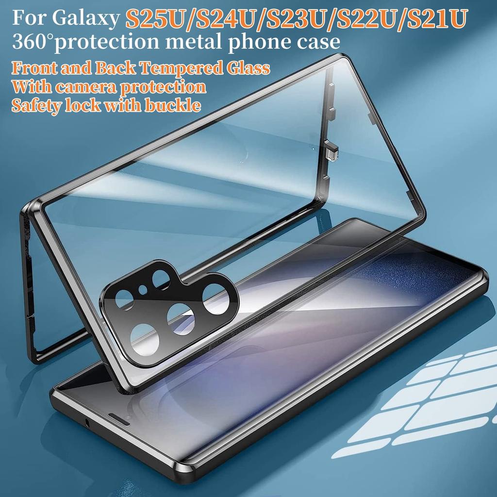 Suitable for Samsung S25u Magneto 24FE Mobile Phone Case Anti peeping Glass Metal Magnetic Suction Snap Up Anti Fall Jacket
