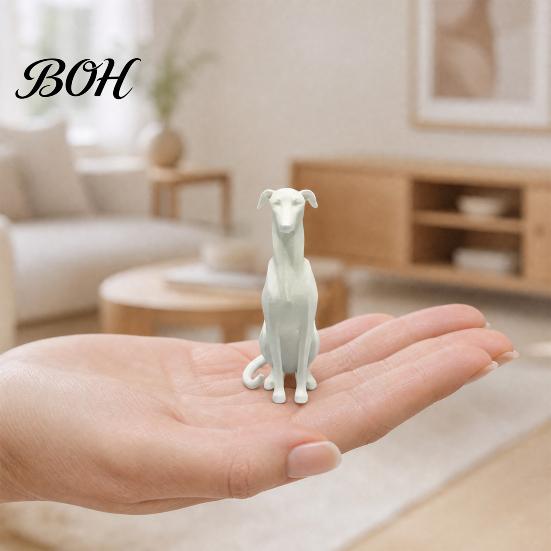 Desktop Dog Ornament 3D Printed Huibiti Figurine, Simulated Sitting Shape Model, Delicate Hair Elegant Figurine Texture, One-Piece Molding, Mini Gift