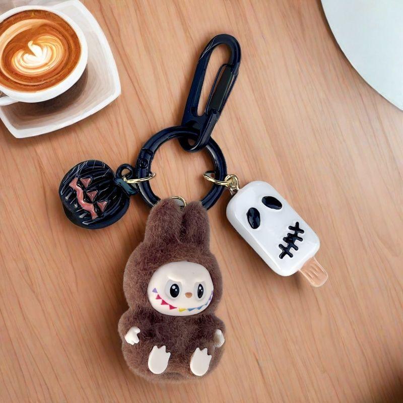Halloween Plush Mini Labu Cute Gift Couple Keychain Cartoon Bag Car Key Pendant