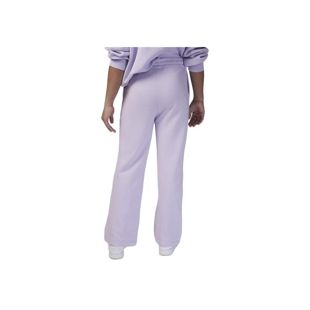 Jordan Icon Play Solid Color Lace-Up Fleece Wide-Leg Knitted Sports Pants Kids Bottoms Frost-Purple FV2626-558