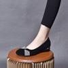 Round Head Single Shoes Women's Spring New Rhinestone Sheepskin Shallow Mouth Two High Temperament Women's Shoes