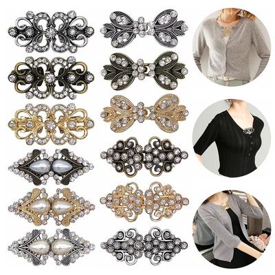 Shawl Collar Clasp Dress Shirt Vintage Cardigan Clip Brooch Sweater Swirl Clip Cape Cloak Clips