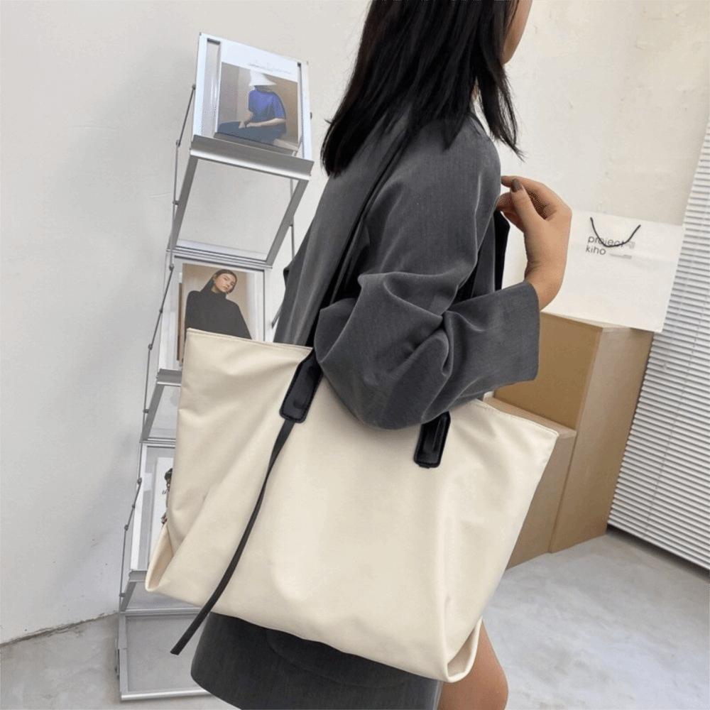 Fashion Versatile Tote Bag Large Capacity Soft Solid Shoulder Bag For Women