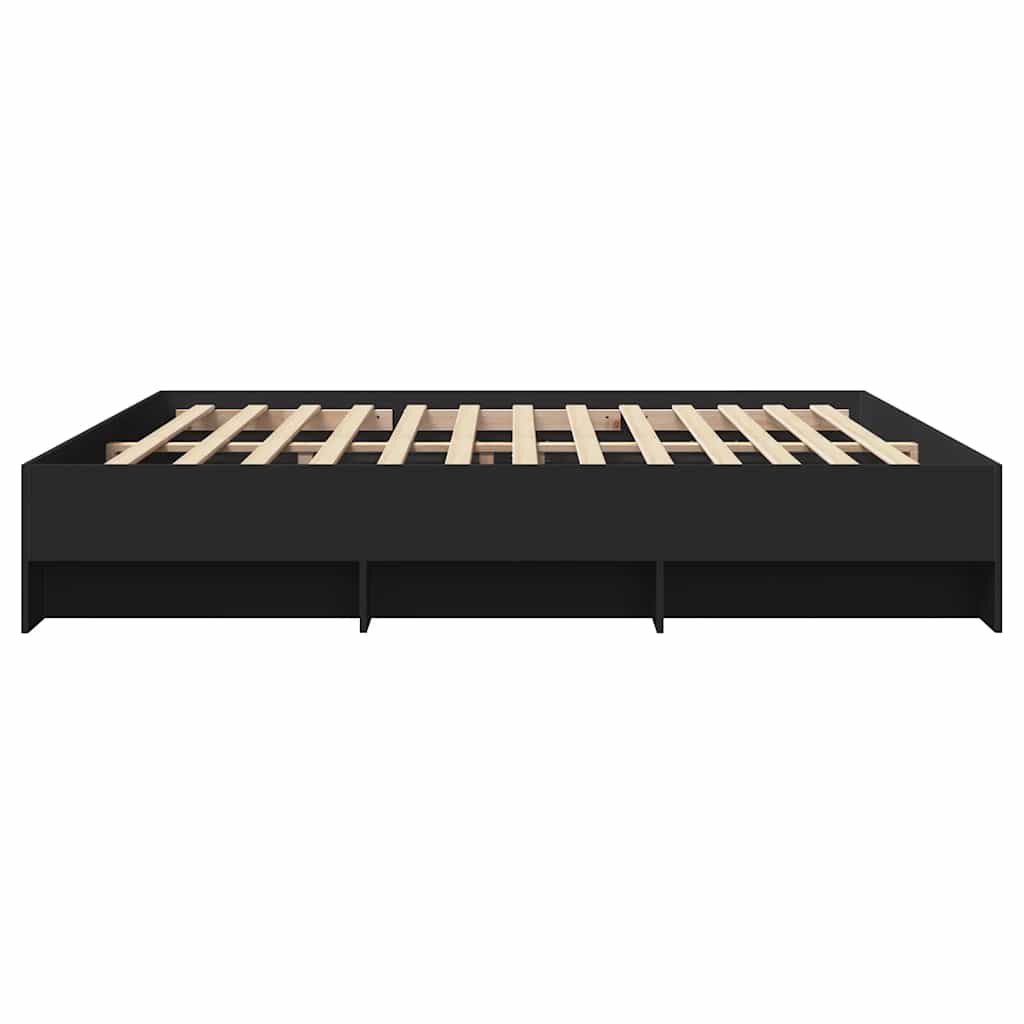 Bed Frame without Mattress Black 180 x 200 cm Engineered Wood