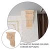 8X17X8Cm Solid Wood Column Capitals Decorative Corbels Carved Wooden Corner Brackets Furniture Overlays Home Appliques Wood Trim