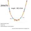 European and American colorful dopamine natural stone handmade beaded necklace plated with 18k gold stainless steel fringed jewelry women