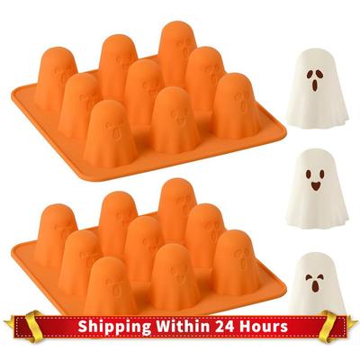 3D Ghost Silicone Mold Reusable Halloween Silicone Moulds Wear Resist Cute Ghost Ice Mould for Jelly Chocolate Candy Gummy