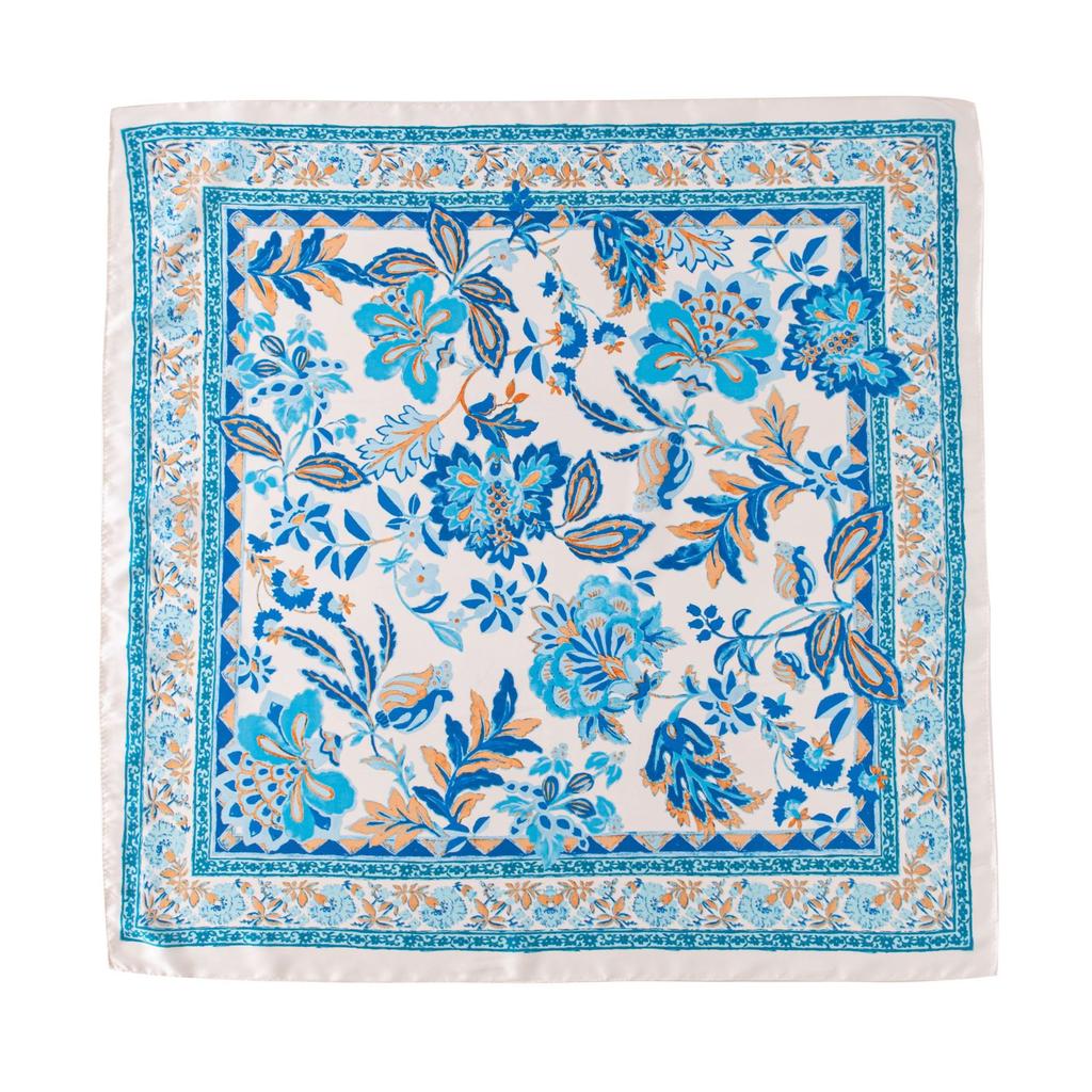 Summer New 70cm Simulated Silk Printing Small Square Scarf Neck Protection Scarf Silk Scarf Scarf Women's Fashion Versatile Headscarf