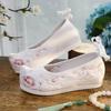 Frühling Sommer Kreuzbein Hanfu Damen Stickerei Schuhe: Antiker Stil, Erhöhte Sohle