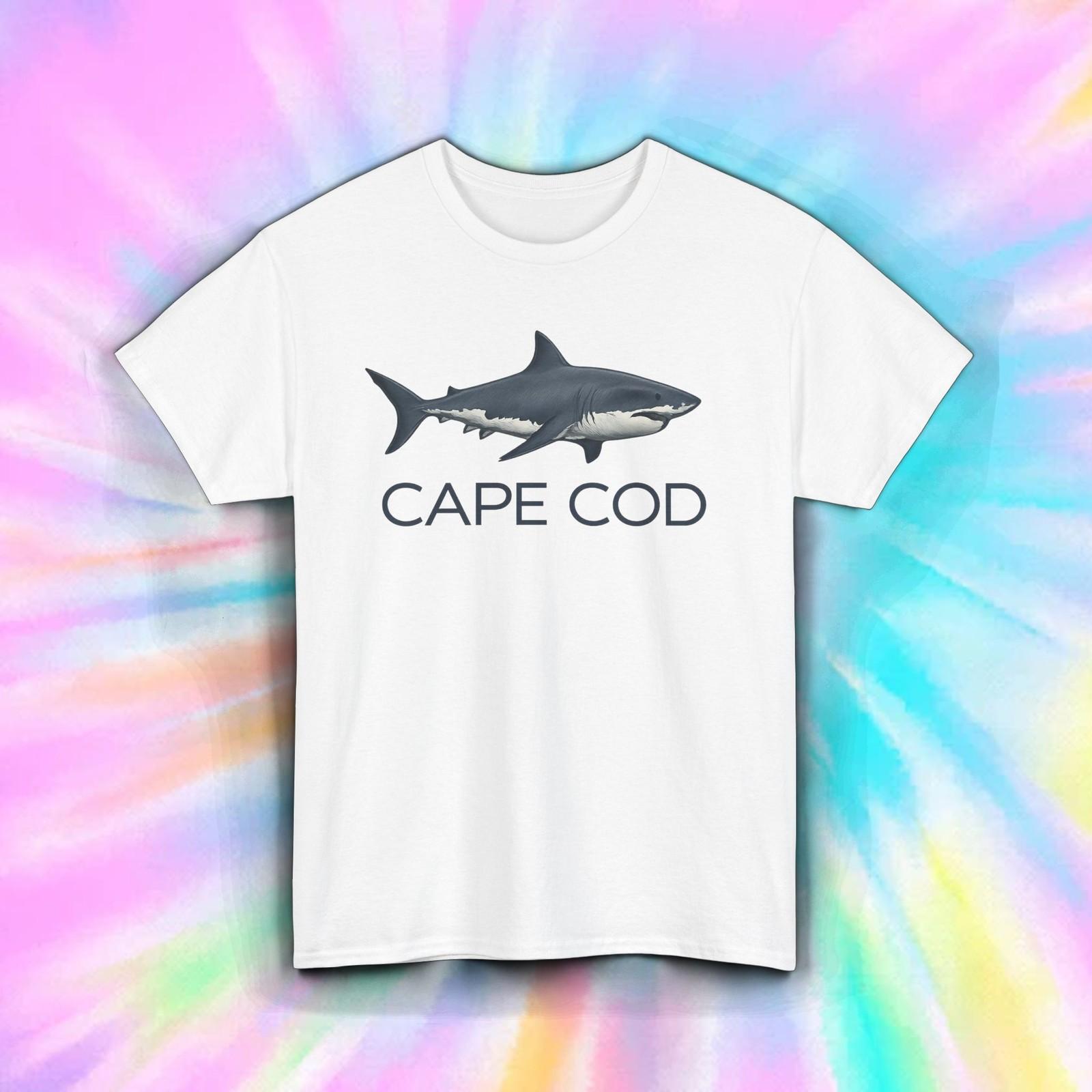 Cape Cod Shirt Great White Shark Ocean Beach MA Souvenir Graphic Tee S-5XL L