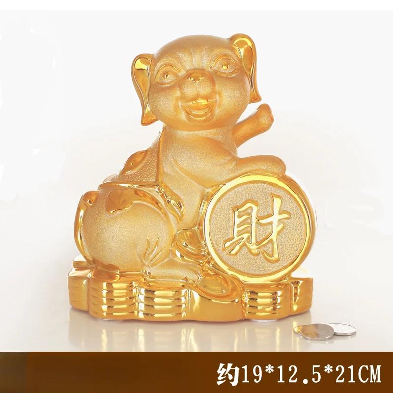 1PCS handmade ceramic cute twelve zodiac monkey chicken dog mouse dragon piggy bank home storefront front desk decoration