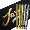 5pcs Metallic Brush Marker Pens(Golden+Silver), Waterproof Markers for Graffiti, Signature, Painting, Art School Supplies