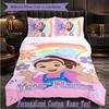 Personalized 3Pcs Bedding Setms rachel Custom Text Duvet Cover Pillowcase Set Bedroom Gift