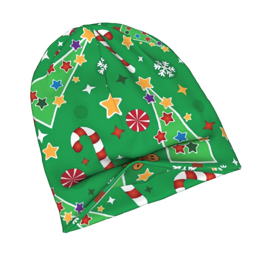 ZLIENSZUS Adults' Candy Tree Christmas Knit Hat - Mini Adventures Themed Winter with Candy Tree Print, Fashionable for City Walks, Casual Outfits & Ho