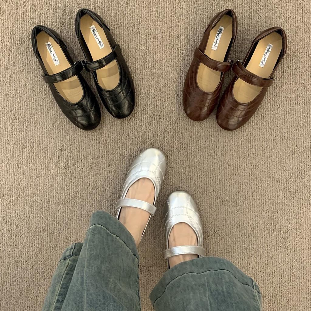 French Evening Wind Versatile Cross Belt Shoes Women's 2025 Spring and Autumn New Ballet Fairy Flat Mary Jane Shoes